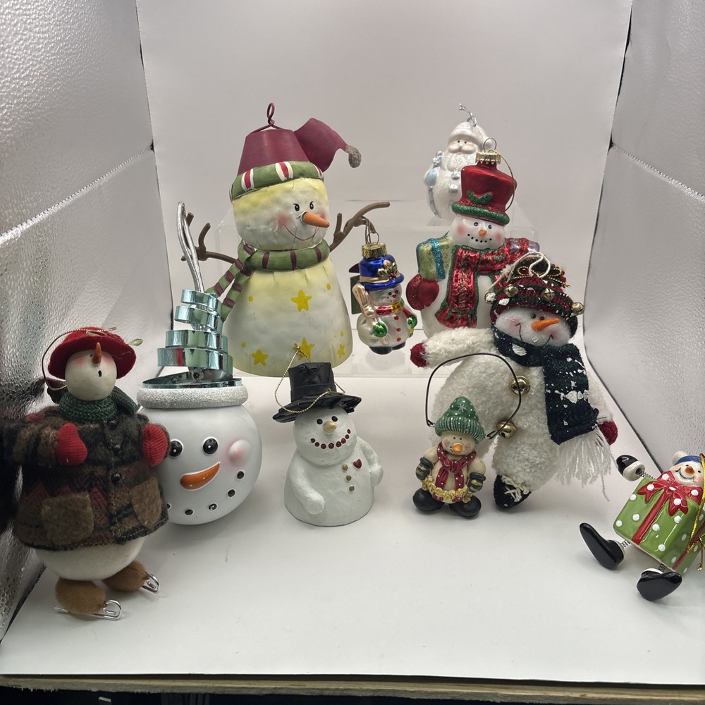 Lot of 10~Various Snowman Ornaments~Various Sizes and Themes